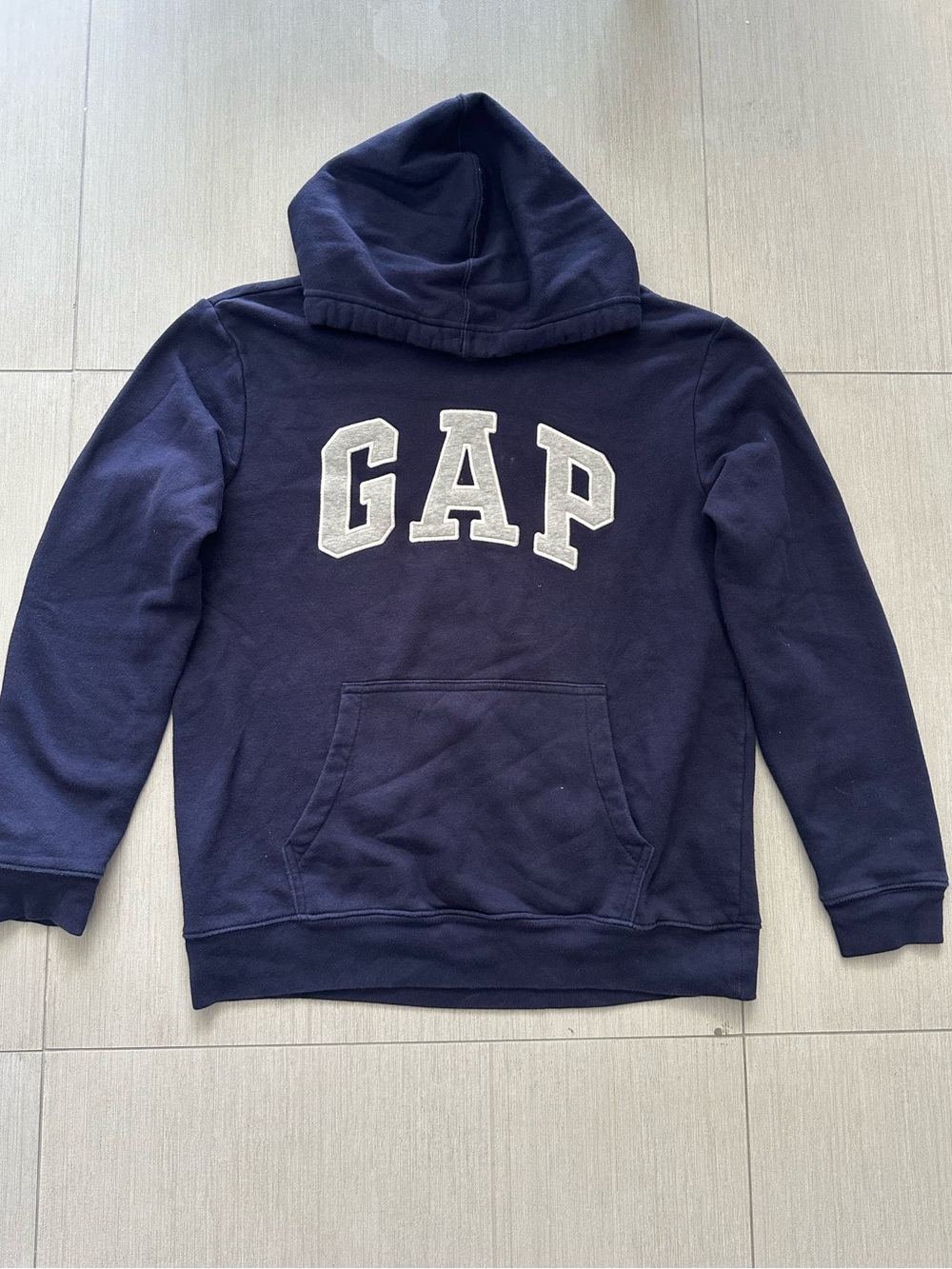 GAP Navy Pullover Hoodie with White Lettering